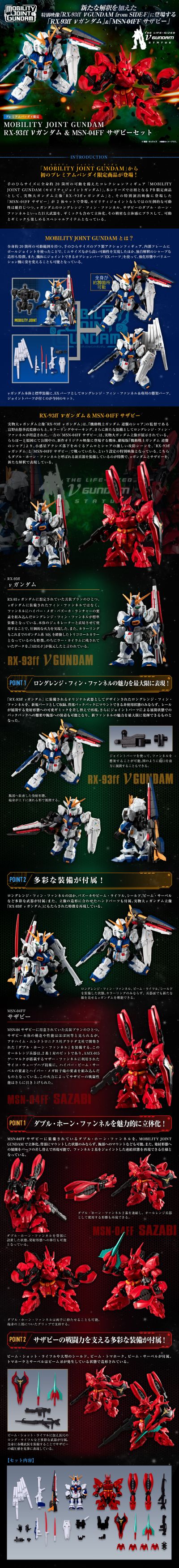 MOBILITY JOINT 高达系列 RX-93ff Nu高达+MSN-04FF 沙扎比