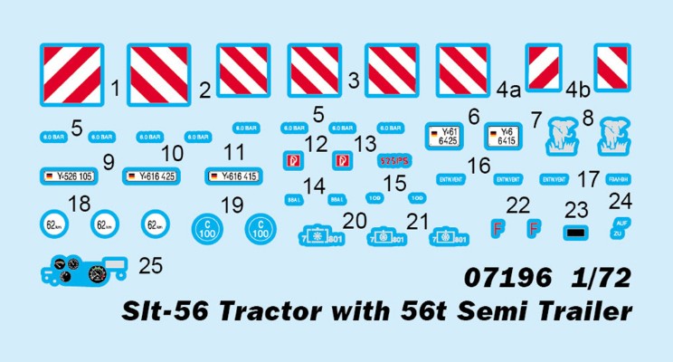 编号:07196 1/72 装甲车辆系列 德国SLT -56象式拖车牵引56t半挂车