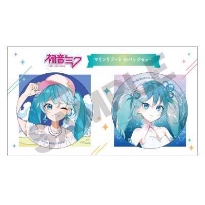 初音未来 徽章两个装 夏日海边
