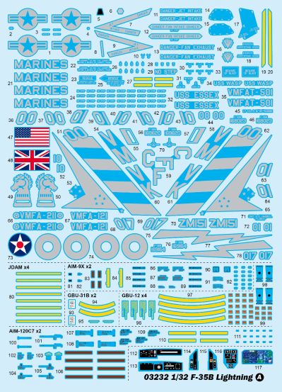 编号:03232 1/32 军用飞机系列 美国F-35B“闪电”战斗攻击机