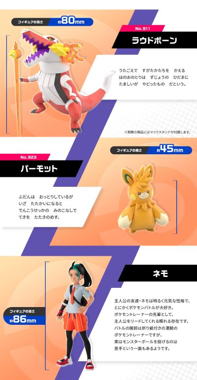 宝可梦比例世界 帕底亚地区 妮莫+骨纹巨声鳄+巴布土拨