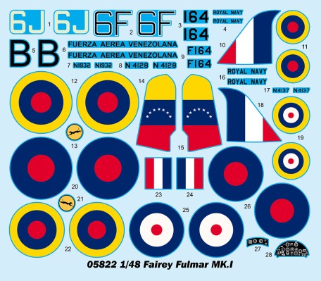 编号:05822 1/48 军用飞机系列 英国管鼻鹱MK.I舰载战斗机