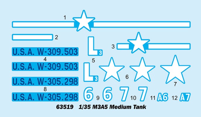 编号:63519 1/35 装甲车辆系列 美国M3A5中型坦克