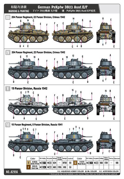 编号:82956 1/72 装甲车辆系列 德Pz.Kpfw. 38(t) Ausf.E/F坦克