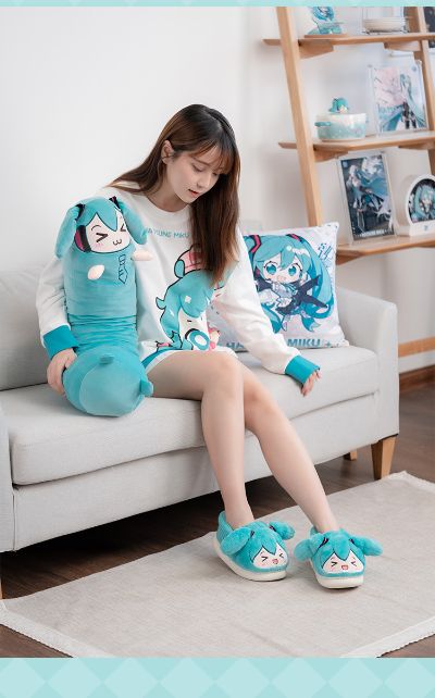 初音未来快乐居家系列 毛绒拖鞋