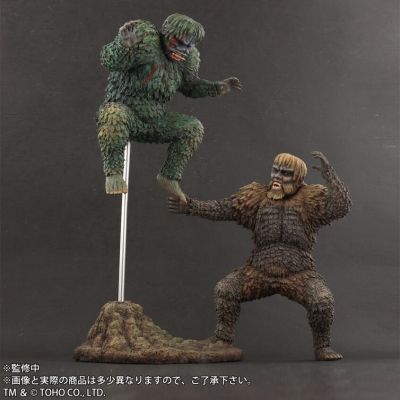 东宝大怪兽系列 科学怪人的怪兽 山达大战盖拉 软胶雕像