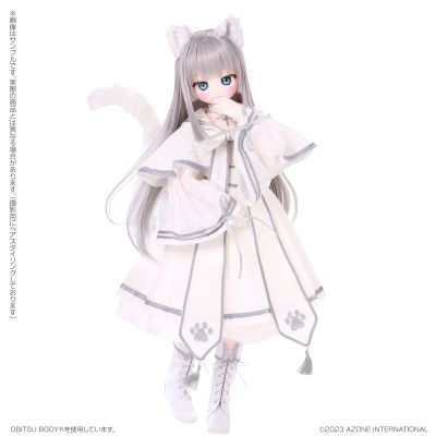 AOD527-FFW  s*t*j × 艾莉丝收集 小型 芙露露～毛绒绒的牧师小猫～白猫