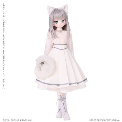 AOD527-FFW  s*t*j × 艾莉丝收集 小型 芙露露～毛绒绒的牧师小猫～白猫
