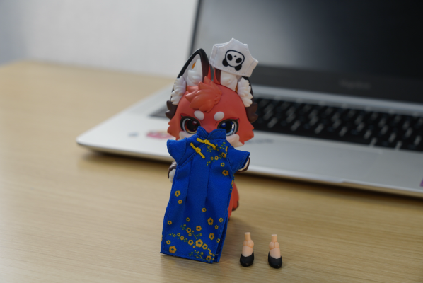 粘土娃 服装套装 旗袍（红色/蓝色）