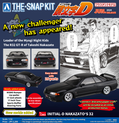 卡扣组合型套件 No.CM3 头文字D 中里毅 的 尼桑 天际线 R32 GT-R