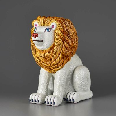 三沢厚彦 ANIMALS 狮子 金色 软胶完成品