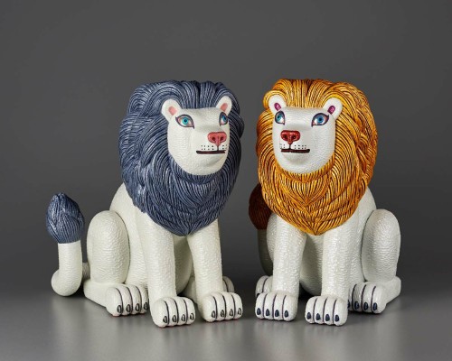 三沢厚彦 ANIMALS 狮子 灰色 软胶完成品