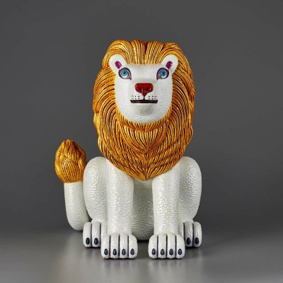 三沢厚彦 ANIMALS 狮子 金色 软胶完成品