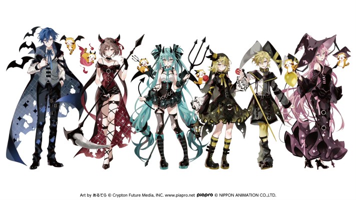 初音未来联名小浣熊拉斯卡尔 Trio-Try-iT玩具人偶-恶魔款-