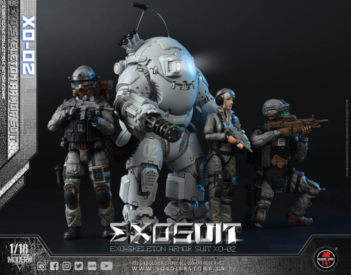 SSE002 1/18 EXO 外骨骼装甲服XO-02 可动收藏人偶
