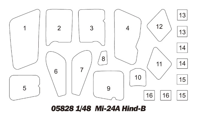 编号：05828 1/48 军用飞机系列 米-24A“雌鹿B”武装直升机
