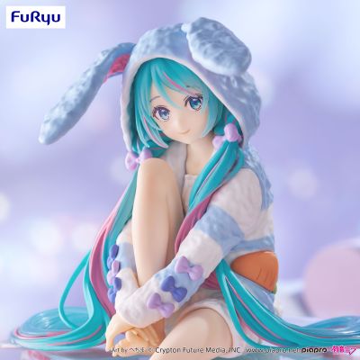 初音未来 压泡面人偶-兔耳睡衣蓝色款-