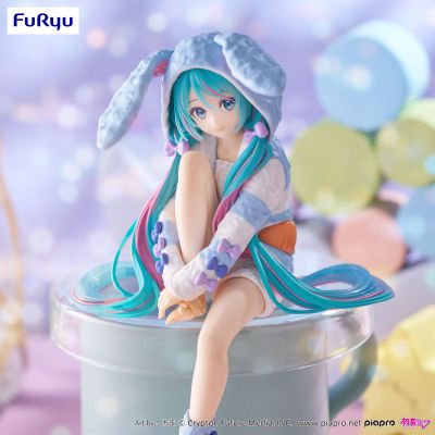 初音未来 压泡面人偶-兔耳睡衣蓝色款-