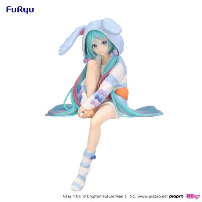 初音未来 压泡面人偶-兔耳睡衣蓝色款-