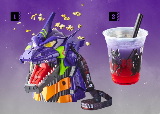 哥斯拉VS新世纪福音战士 联名爆米花桶   机械哥斯拉初号机版本