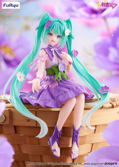 初音未来 压泡面人偶 花仙子系列—紫色波斯菊仙子—