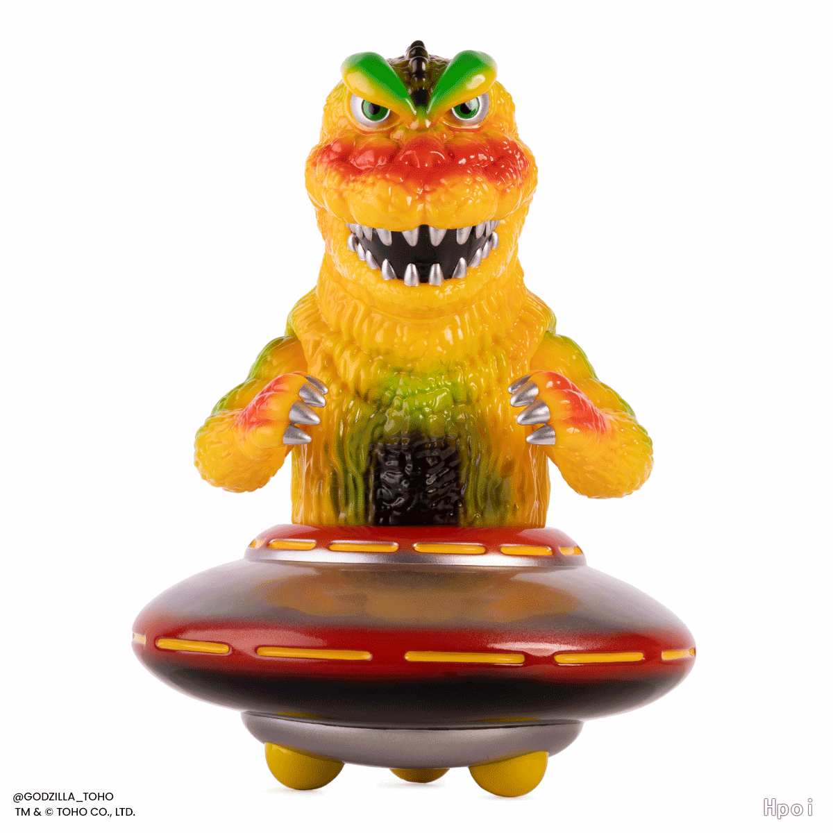 哥斯拉 UFO 软胶人偶 - 宇宙人入侵复古版 3D 复古独家 Mondo Sofubi