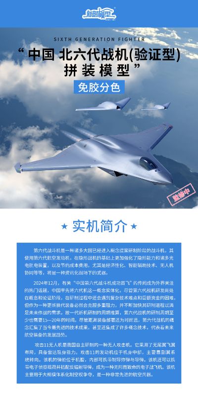 中国 北六代战机（验证型） 拼装模型 三机套装版