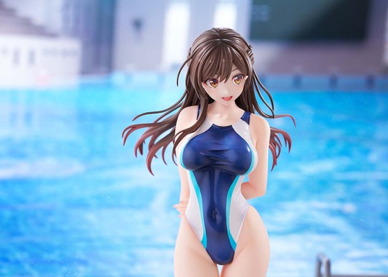 租借女友 水原千鹤 竞技泳装 水色线条