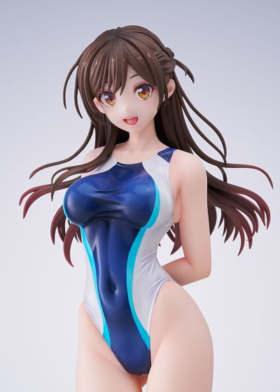 租借女友 水原千鹤 水色线条竞技泳装