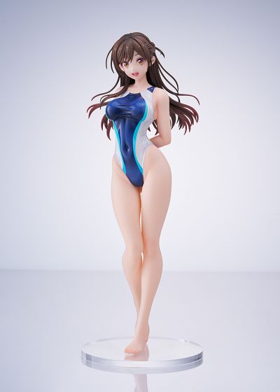 租借女友 水原千鹤 水色线条竞技泳装