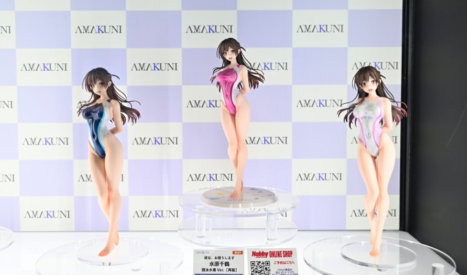 租借女友 水原千鹤 水色线条竞技泳装