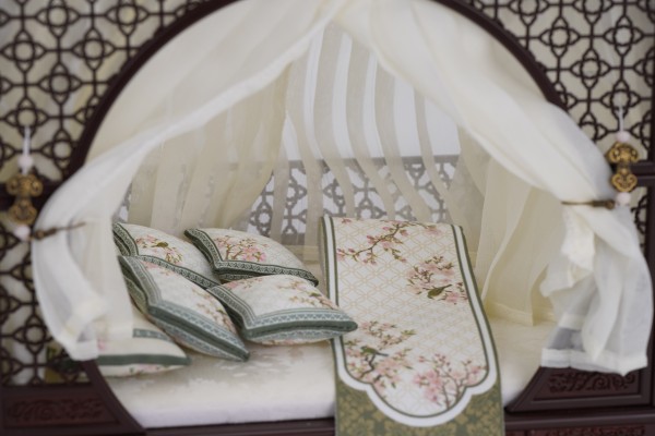 12分娃用月洞床微缩家具古风床