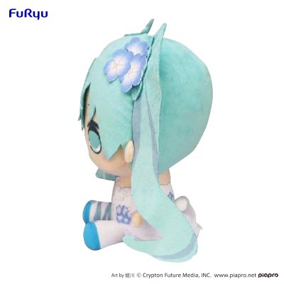 初音未来 圆滚滚大毛绒玩偶 粉蝶花