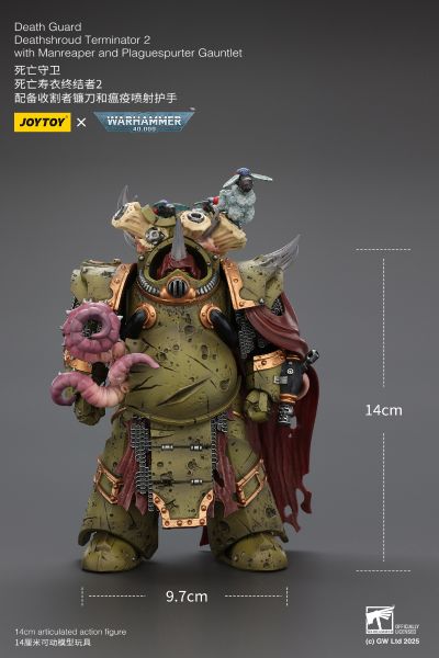 战锤40000 死亡守卫 死亡寿衣终结者2 配备收割者镰刀和瘟疫喷射护手